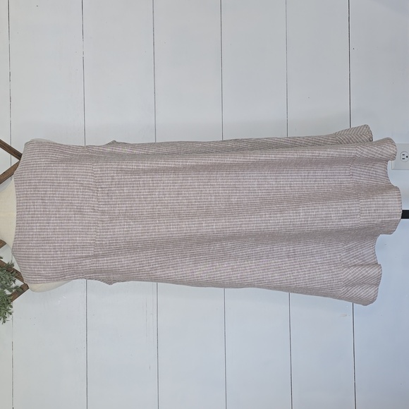 Simply Noelle Brown With White Stripes Sleeveless Dress L/XL - Picture 4 of 9